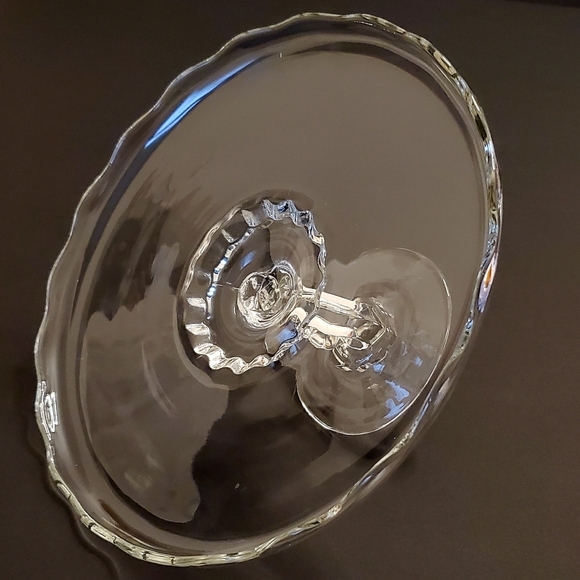 Viking 11" Princess Clear Glossy Thick Glass Cake Stand Vintage - Picture 6 of 8